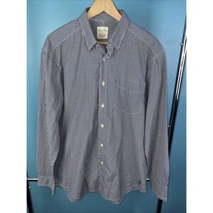 Indigo Palms Long Sleeve Button Down Shirt Large Micro Check Old Money Preppy